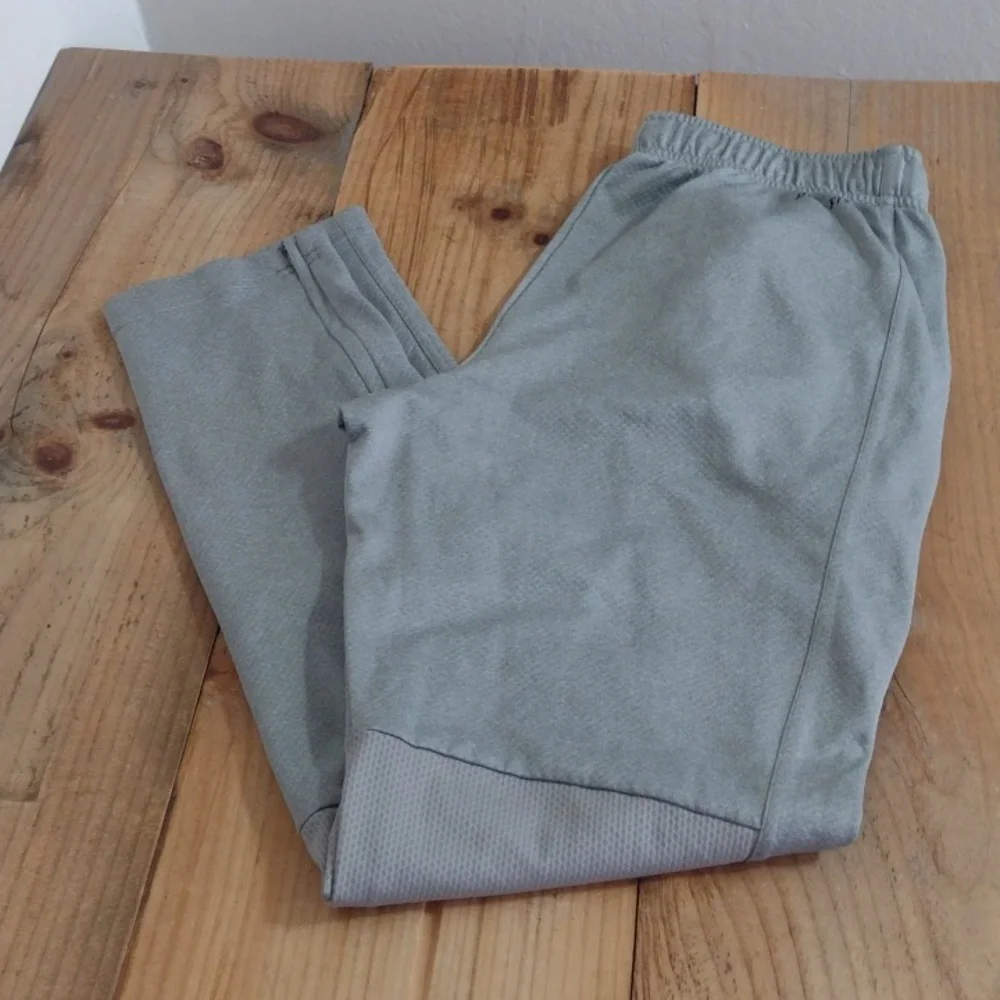 Nike Drawstring Waist Gray Dri Fit High Waist Track Pants Ankle Zippers Size S - Picture 9 of 11